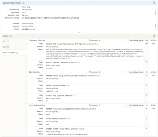 Abb. 5: Von Akamai Adaptive Security Engine erkannt