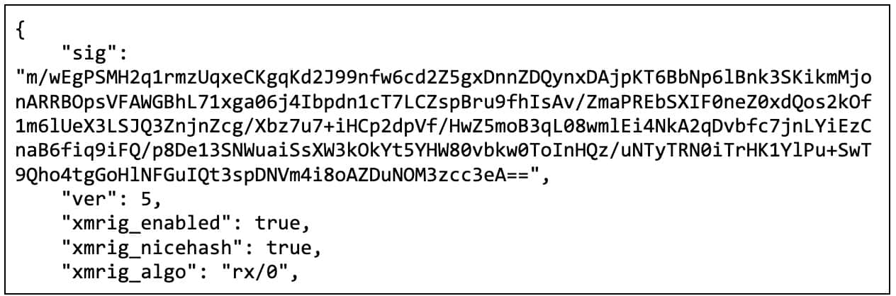 Auf sharerigconfig folgt eine base64-kodierte Zeichenfolge