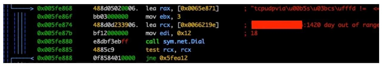 Our investigation eventually led us to the C2 server for HinataBot listening on TCP/1420 on the same IP the malware was distributed from during the infection campaign (Figure 17). 