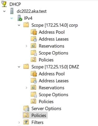 DHCP-Server unterstützen die Möglichkeit, mehrere Anwendungsbereiche zu definieren – ein Anwendungsbereich ist ein definierter Satz IP-Adressen in einem bestimmten Subnetz, den DHCP leasen kann (Abbildung 27). 