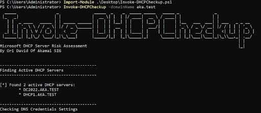 Führen Sie Invoke-DHCPCheckup aus, um alle aktiven Microsoft-DHCP-Server aufzulisten und alle auf DCs installierten Server zu identifizieren (Abbildung 16).