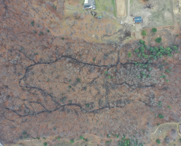 Aerial view of our new trail network