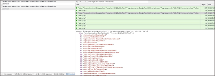 WebSockets communication with the skimmer's C2 server