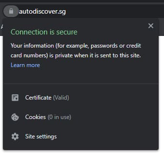 autodiscover.sg is now secured with a valid certificate