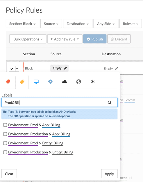 Segmentation rule that blocks ongoing traffic from a machine to the Quarantine label.