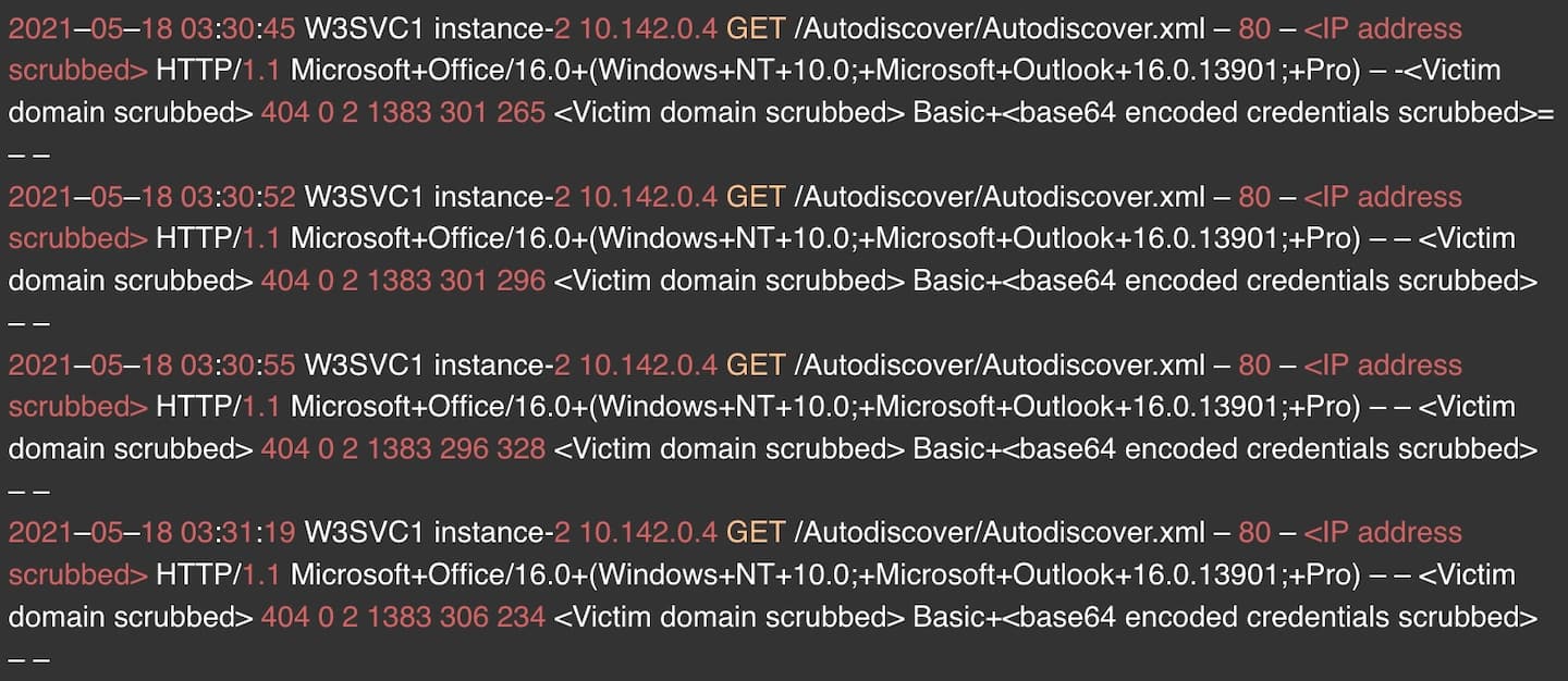 hostnames appearing in the log