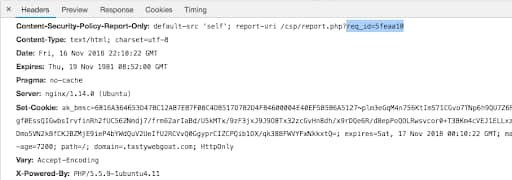 Fig. 19: CSP header that includes request ID data