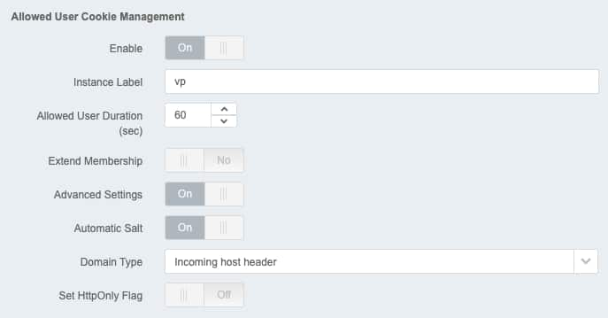 Fig. 8: Setting up a cookie name in Cookie Management