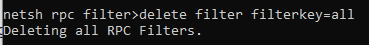 deleting filters using netsh's delete filter command