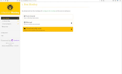 Choosing "Cloud Security Scan"