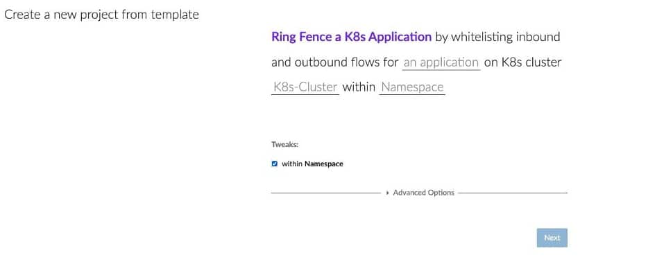 Fig. 5: Kubernetes application ringfencing template