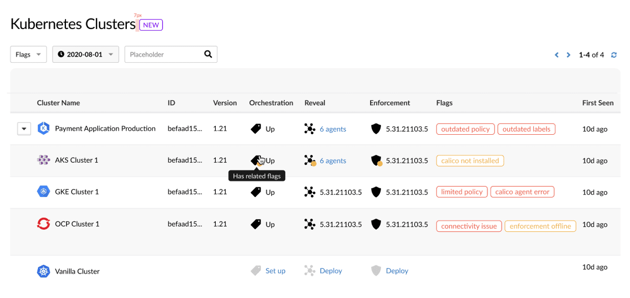 Fig. 6: The Cluster Operations screen