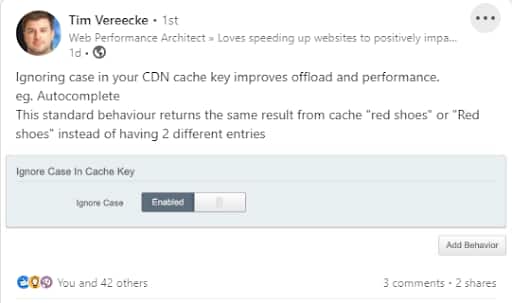 Ignoring case in your CDN cache key improves offload and performance.