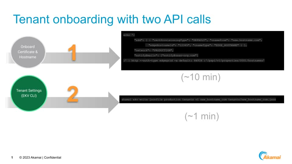 Two API calls onboarding a hostname