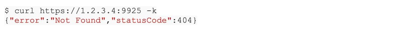 A code snippet of an IP address that returned an error, Not Found code.