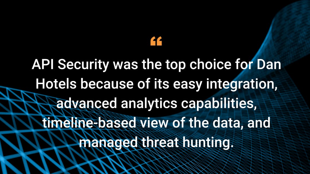 API Security was the top choice for Dan Hotels because of its easy integration, advanced analytics capabilities, timeline-based view of the data, and managed threat hunting.