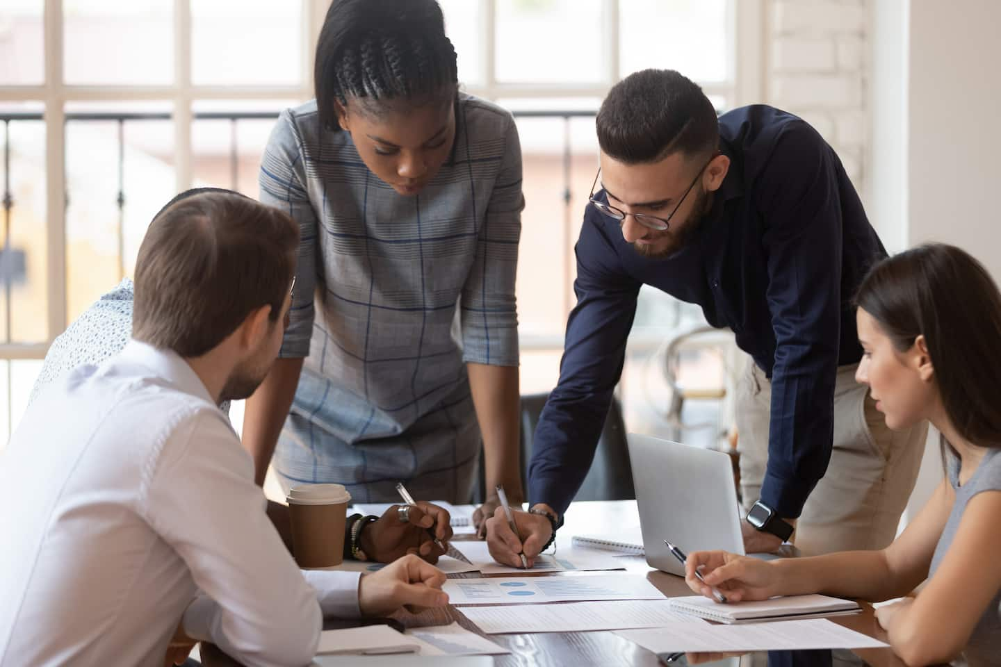 Collaborative team members during a meeting