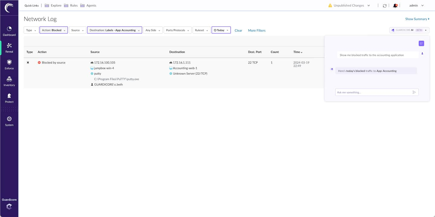 You’ll also be able to query the network logs for specific information, and then use that information to create filters for the Reveal map (Figure 2).