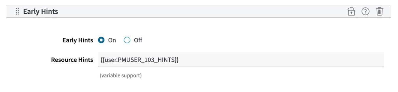 Adding a new Early Hints Property Manager behavior with variable support (Figure 3)