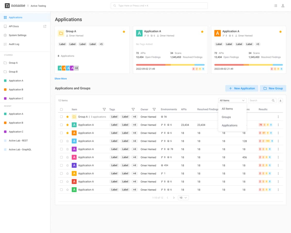 Application Grouping