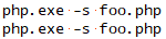 Malicious and benign invocation of php.exe