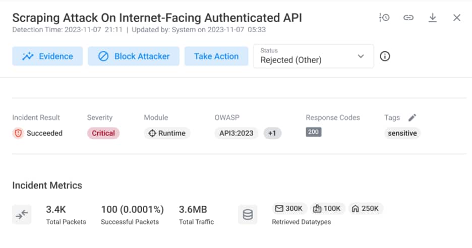 Scrapping Attack on Internet-Facing Authenticated API