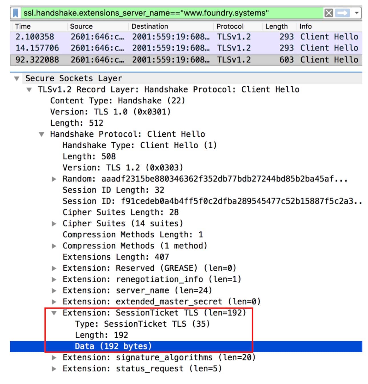 As shown in the above screenshot, running such an experiment results in establishing three connections.