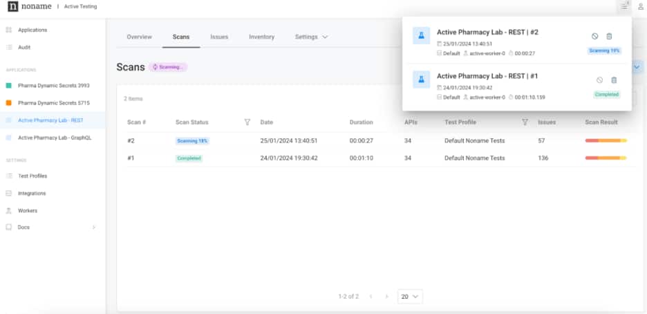 Global Scan Status feature centralizes the reporting of scans across all applications