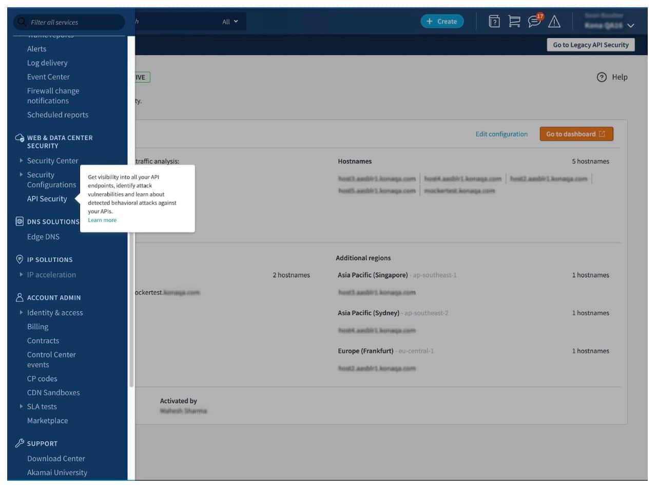 With our native connector, you can send a copy of your API traffic data from Akamai into the API Security product with just a few clicks (Figure 1). 