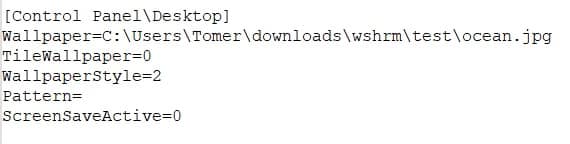  In this post, we will discuss two parameters: the BrandImage parameter inside the [theme] block (Figure 1) and the Wallpaper parameter (Figure 2) inside the [Control Panel\Desktop] block.