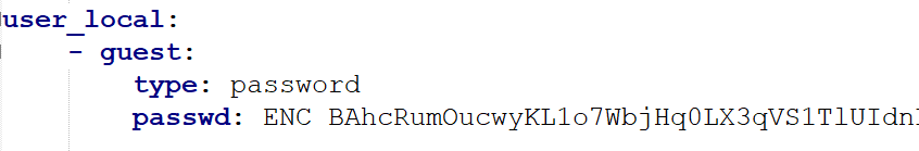 An encrypted password inside a FortiGate configuration file
