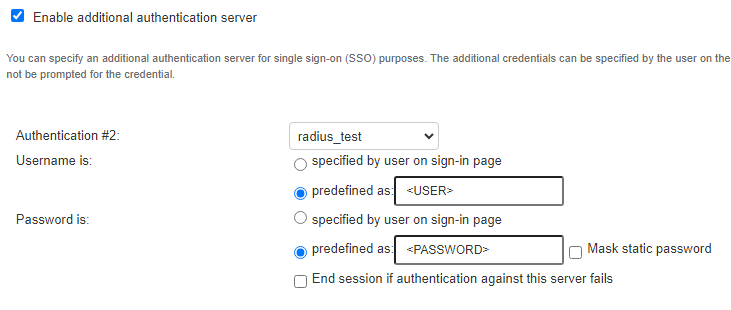 Configuring an additional authentication server for an Ivanti user realm