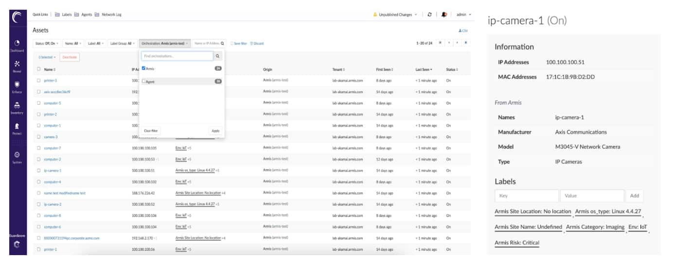 Akamai Guardicore Segmentation supports the creation of labels based on these risk scores, which can be assigned to high-risk devices and used to build rules that control access from known vulnerable devices and support a comprehensive vulnerability management strategy — especially for devices that cannot be patched (Figures 1 and 2).