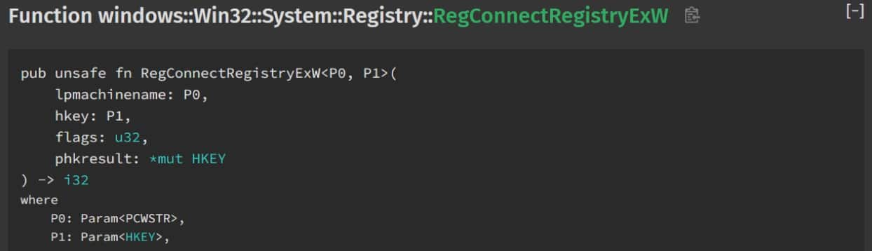 BaseBindToMachine is called by the exported (though undocumented) function RegConnectRegistryExW (Figure 4), if it receives a UNC path for a machine name. 