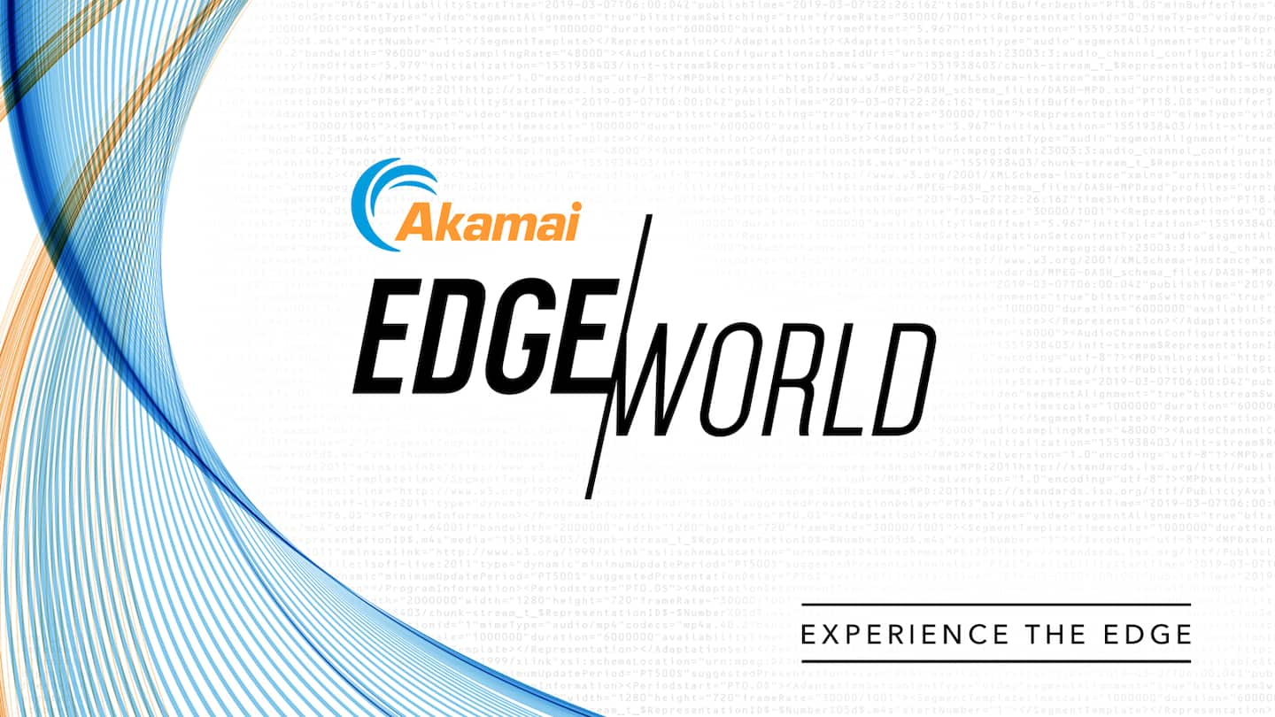 Akamai EdgeWorld Logo with the text "Experience the Edge" in the bottom right