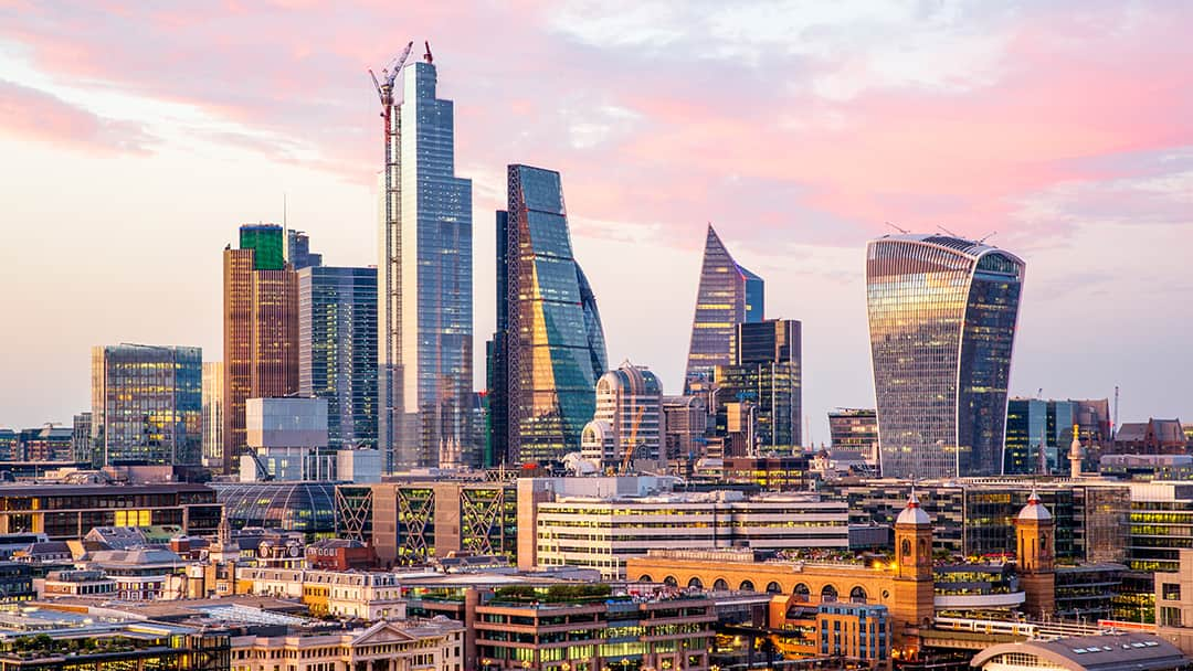 City skyline, London, England