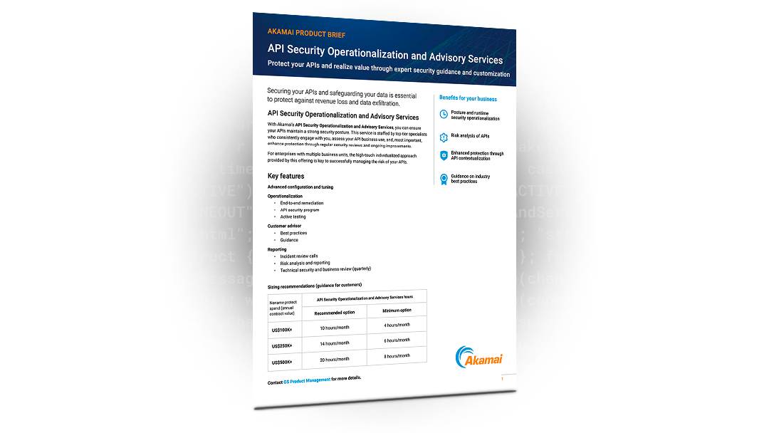 API Security Operationalization and Advisory Services