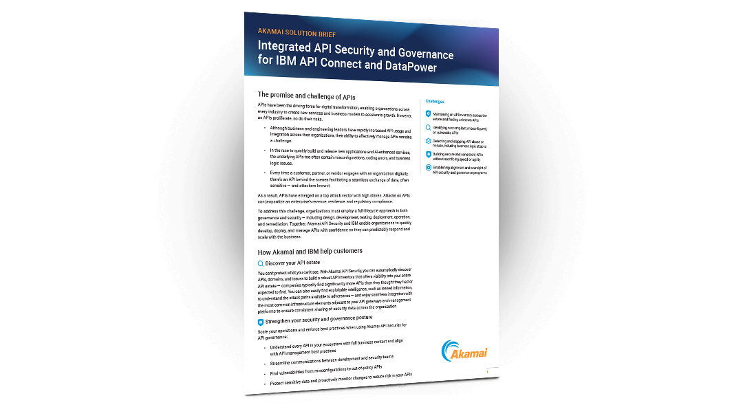 Integrated API Security and Governance for IBM API Connect and DataPower