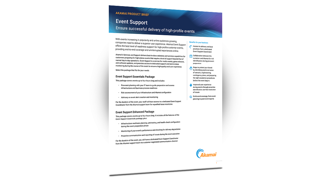 Akamai Event Support: Product Brief