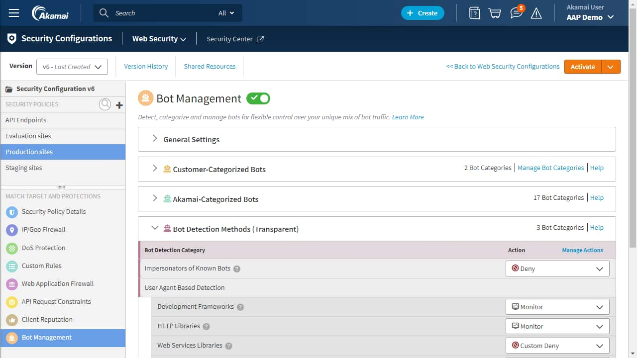 Figura 1: Incluye competencias en visibilidad y mitigación de bots con App & API Protector