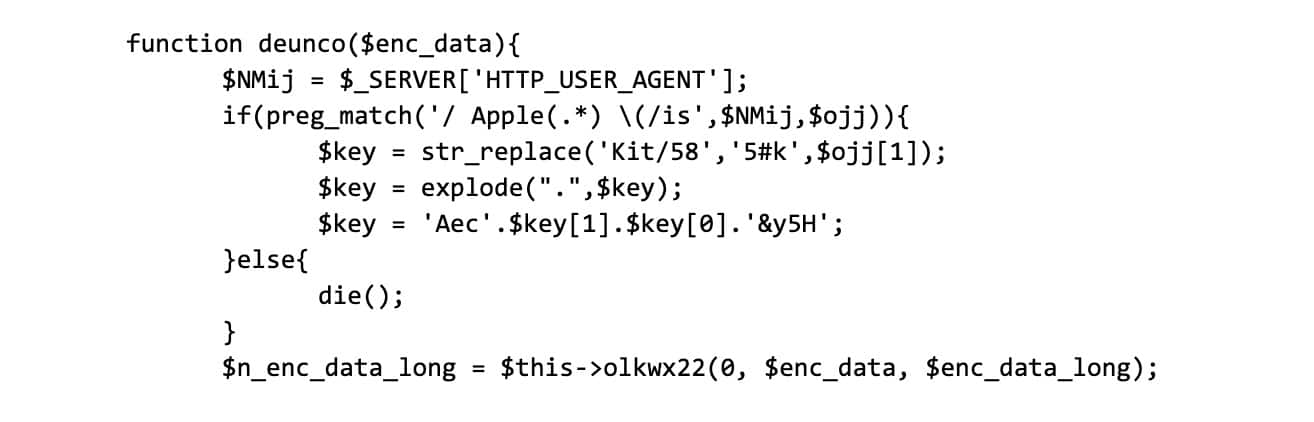 Fig. 3) La cadena User-Agent que se utiliza como clave de descifrado