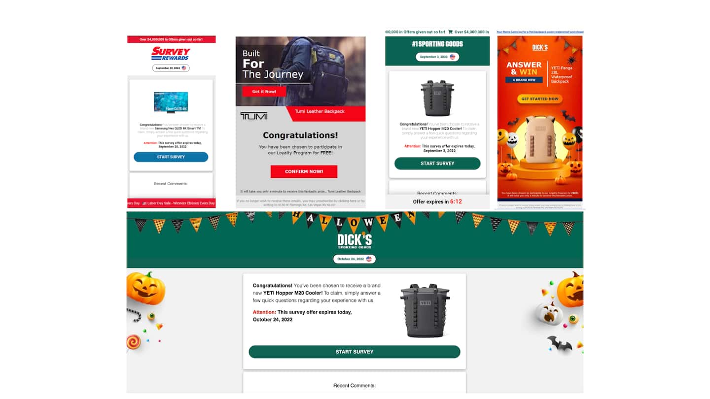 Fig. 1: Campaña de phishing para la temporada de compras navideñas