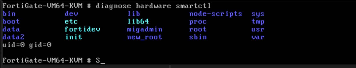 Después de configurar los ajustes de red y recibir una IP válida del servidor DHCP, podemos ejecutar el binario smartctl modificado que imprime el contenido actual del directorio, el comando Linux ID y abre una sesión telnet de BusyBox. (Figura 4).