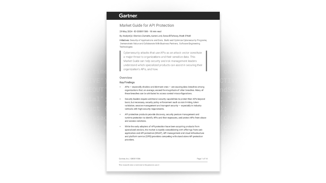 Gartner® Market Guide for API Protection