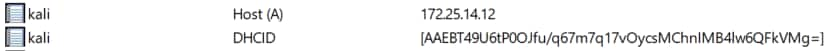 Con la protezione dei nomi abilitata, ogni volta che un server DHCP server registra un record per conto di un client, viene creato un altro record DHCID (Figura 21).