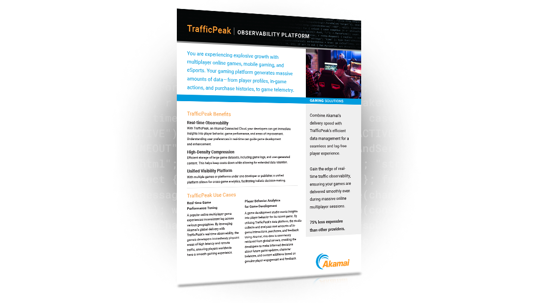 Piattaforma di osservabilità per il gaming - Descrizione della soluzione TrafficPeak